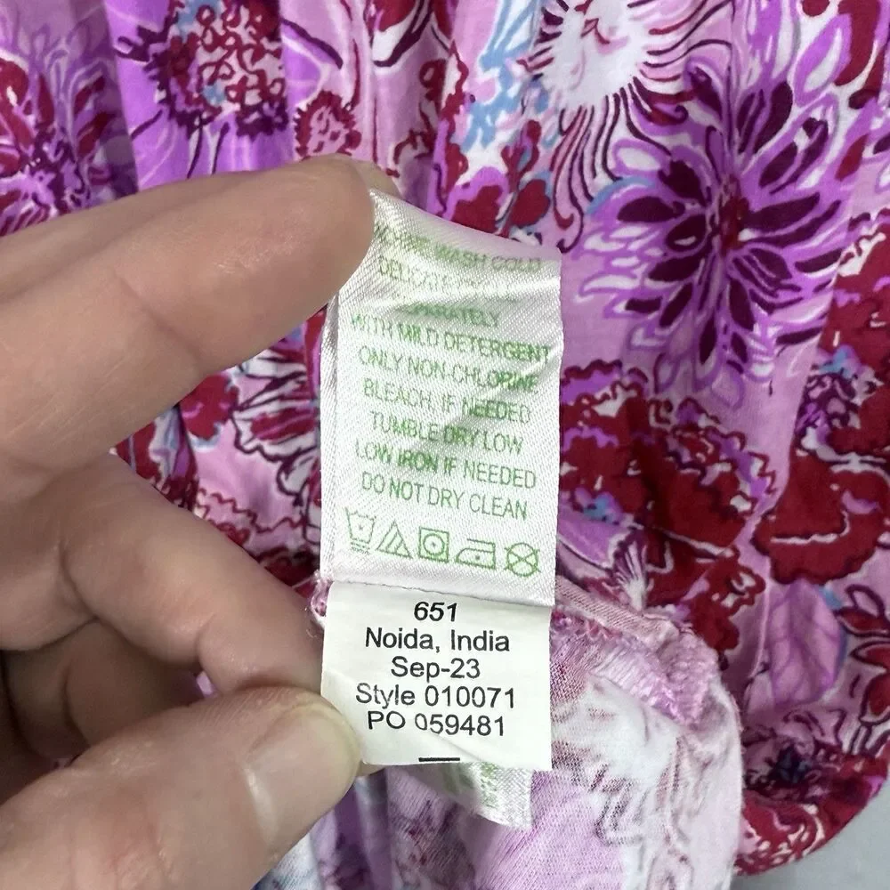 Lilly Pulitzer Lilac Thistle In The Wild Flowers Mini Geanna Dress XL 12/14 Pink